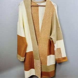 Color Block Cardigan By Moon River Womens Small Runs Larger